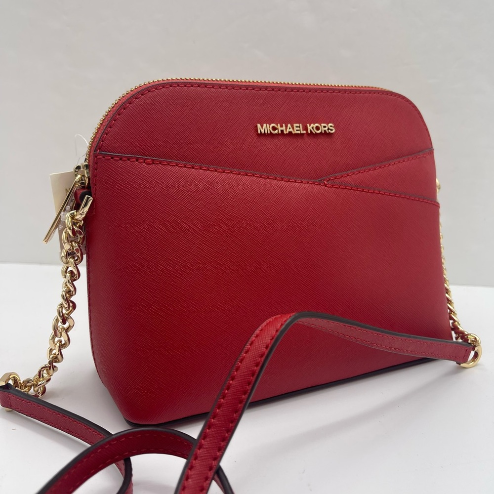 MICHAEL KORS Jet Set Travel Medium Dome Crossbody XCROSS XBODY Bag
Flame 
NWT